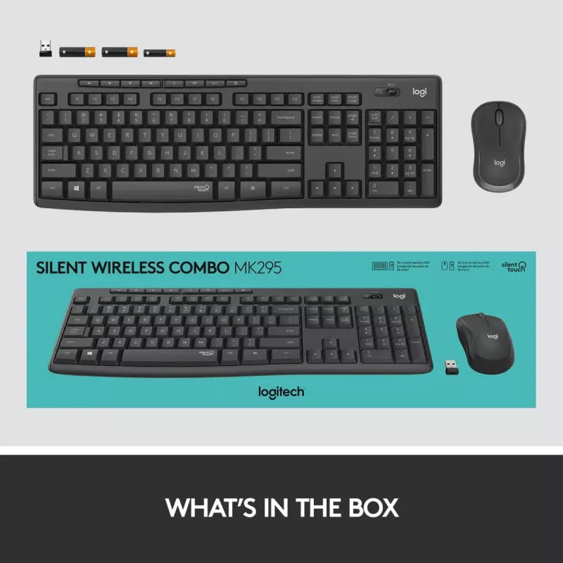 Logitech MK295 Silent Wireless Combo Graphite AZERTY Beļģijas
