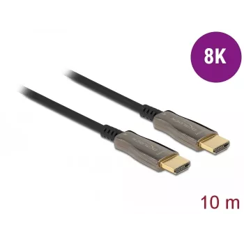 DELOCK Active Optical HDMI kabelis - A vīrišķais - A vīrišķais - 8K 60 Hz - 10m - Melns