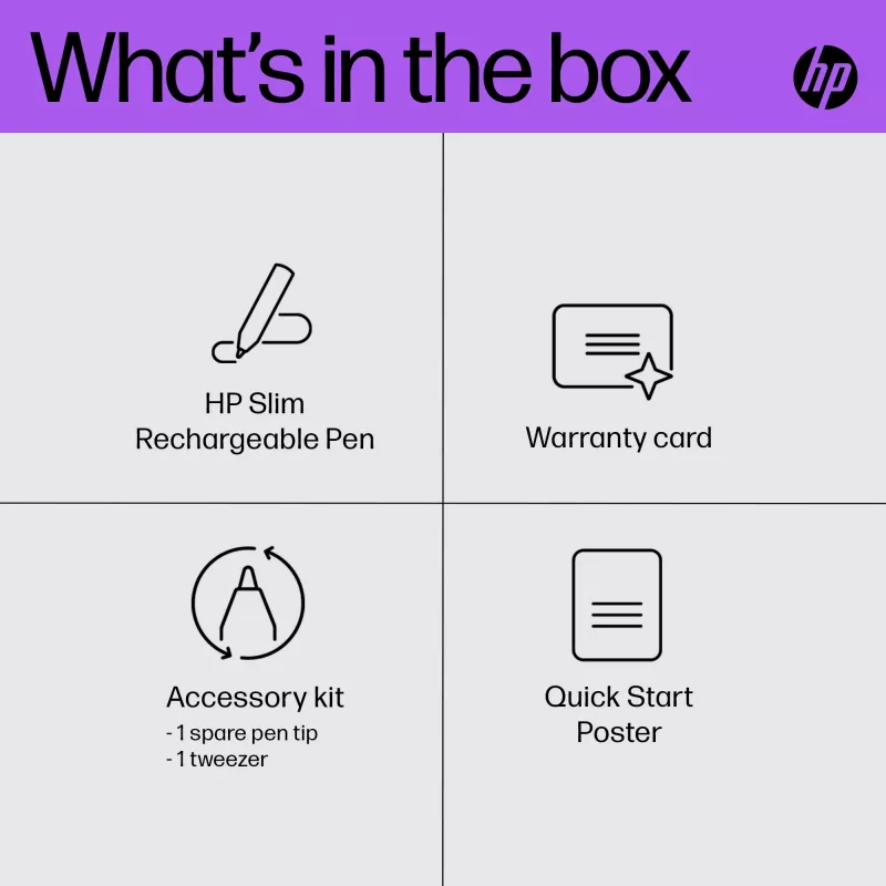 HP Slim Rechargeable Pen Melns ar iebūvētu akumulatoru
