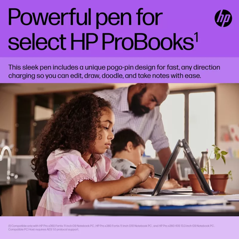 HP Slim Rechargeable Pen Melns ar iebūvētu akumulatoru