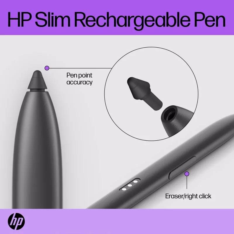 HP Slim Rechargeable Pen Melns ar iebūvētu akumulatoru