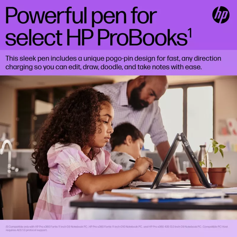 HP Slim Rechargeable Pen Melns ar iebūvētu akumulatoru