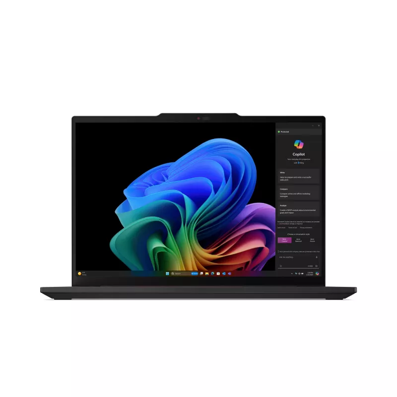 Lenovo ThinkPad T14s Gen 6 (Snapdragon) Copilot+ PC X1E-78-100 Klēpjdators 35,6 cm (14 collu) WUXGA 32 GB LPDDR5x-SDRAM 1 TB SSD Wi-Fi 7 (802.11be) Windows 11 Pro Melns