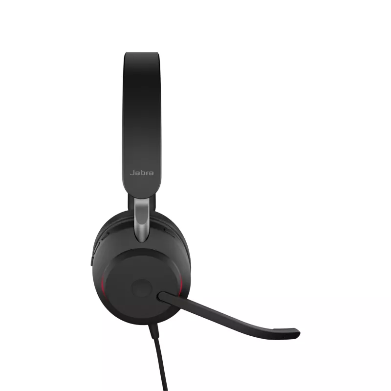 Jabra Evolve2 40 SE UC Stereo austiņas ar mikrofonu, uzliekamas, vadu USB-A, 3 mikrofoni, melnas
