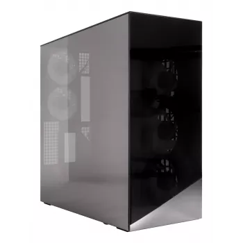 ARCTIC Xtender VG (Mirror Black) Premium E-ATX PC korpuss ar vertikālu GPU montāžu