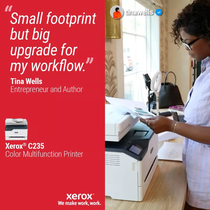 Xerox C235 A4 22ppm bezvadu druka/kopija/skenēšana/fakss PS3 PCL5e/6 ADF 2 paplātes, kopā 251 loksne
