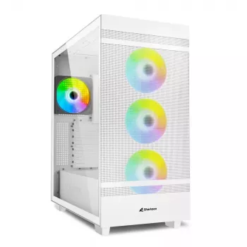 PC korpuss Sharkoon REBEL C50 RGB Full Tower Balts