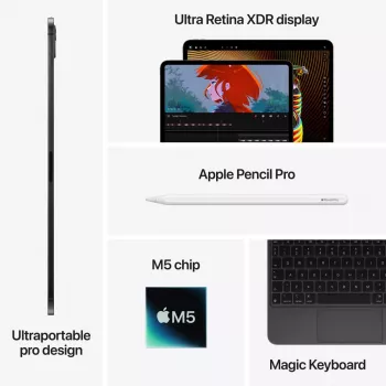 APPLE iPad Pro M5 - 11 collas - Wi-Fi - 256 GB - Standarta stikls - Sudraba