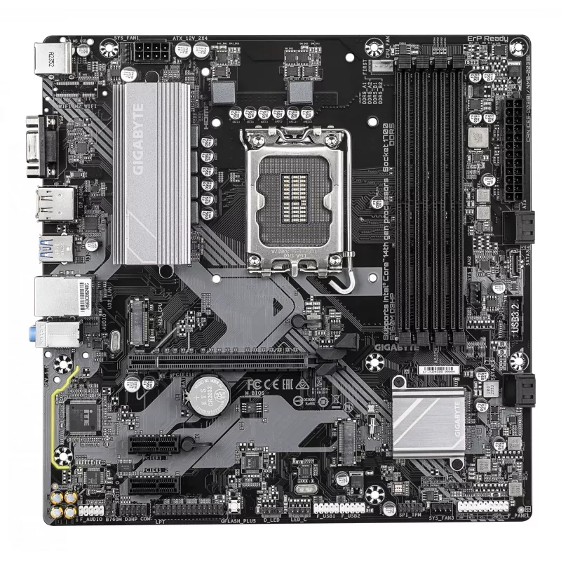 Mātesplate GIGABYTE B760M D3HP - Intel Core 14. paaudze, DDR5, PCIe 4.0 M.2, GbE LAN