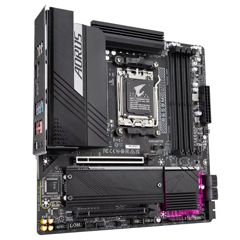 Mātesplate GIGABYTE B650M AORUS ELITE - AMD Ryzen 9000 CPU, 12+2+2 fāžu VRM, līdz 8000MHz DDR5, 1xPCIe 5.0 + 1xPCIe 4.0 M.2, 2.5GbE LAN, USB 3.2 Gen 2x2