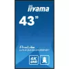 iiyama LH4365UHSB-B1 Signālu displejs Kioska dizains 108 cm (42.5 collas) LED Wi-Fi 800 cd/m² 4K Ultra HD Melns Iebūvēts procesors Android 11 24/7