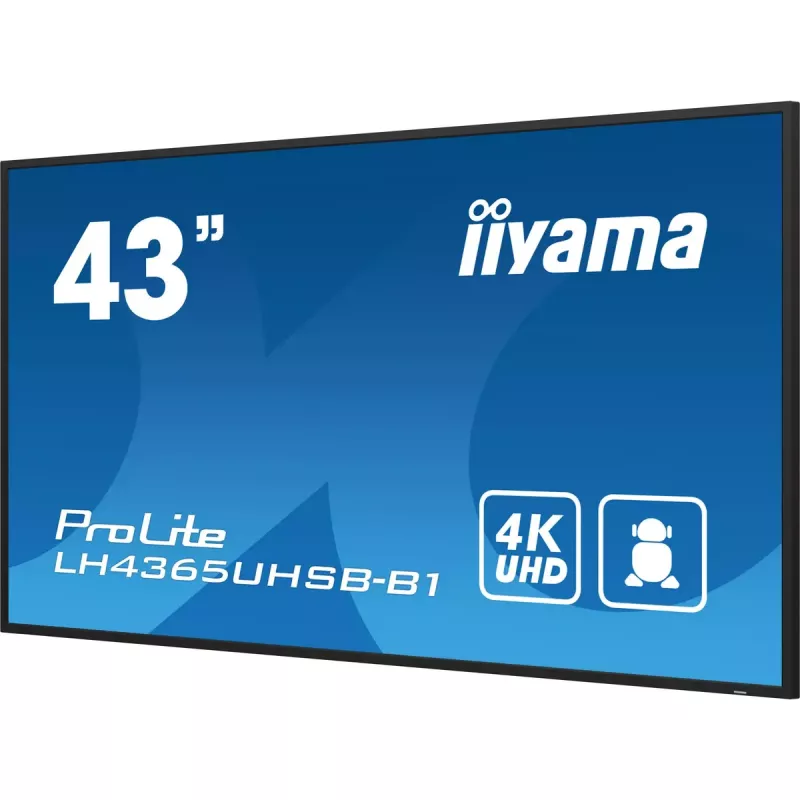 iiyama LH4365UHSB-B1 Signālu displejs Kioska dizains 108 cm (42.5 collas) LED Wi-Fi 800 cd/m² 4K Ultra HD Melns Iebūvēts procesors Android 11 24/7