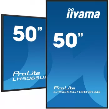 iiyama LH5065UHSB-B1AG Signālu displejs 125.7 cm (49.5 collu) LCD Wi-Fi 800 cd/m² 4K Ultra HD Melns Ar iebūvētu procesoru Android 11 24/7