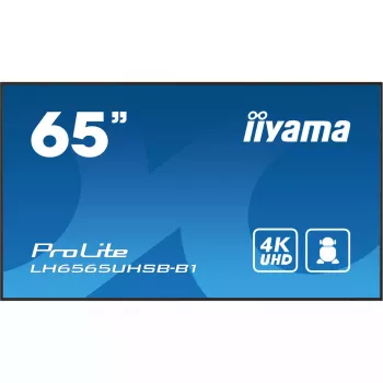 iiyama LH6565UHSB-B1 Signālu displejs Kioska dizains 163.8 cm (64.5 collu) LED Wi-Fi 800 cd/m² 4K Ultra HD Melns Iebūvēts procesors Android 11 24/7