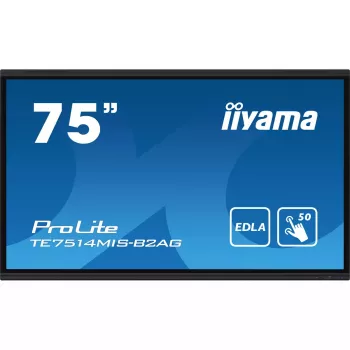 iiyama PROLITE TE7514MIS-B2AG Kioska dizains 190.5 cm (75 collu) LCD Wi-Fi 435 cd/m² 4K Ultra HD Melns Skārienekrāns Iebūvēts procesors Android 24/7