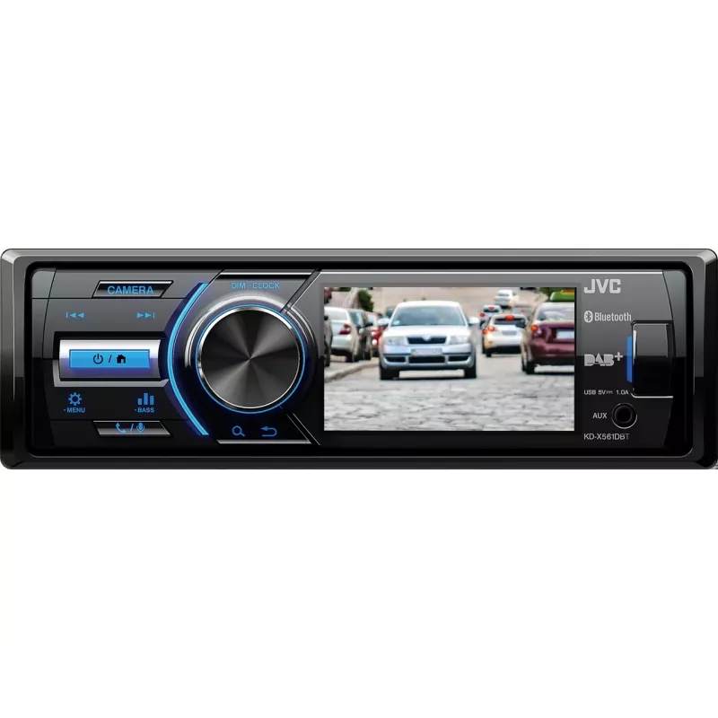JVC KD-X561DBT automašīnas mediju uztvērējs Melns, Zils 180 W Bluetooth