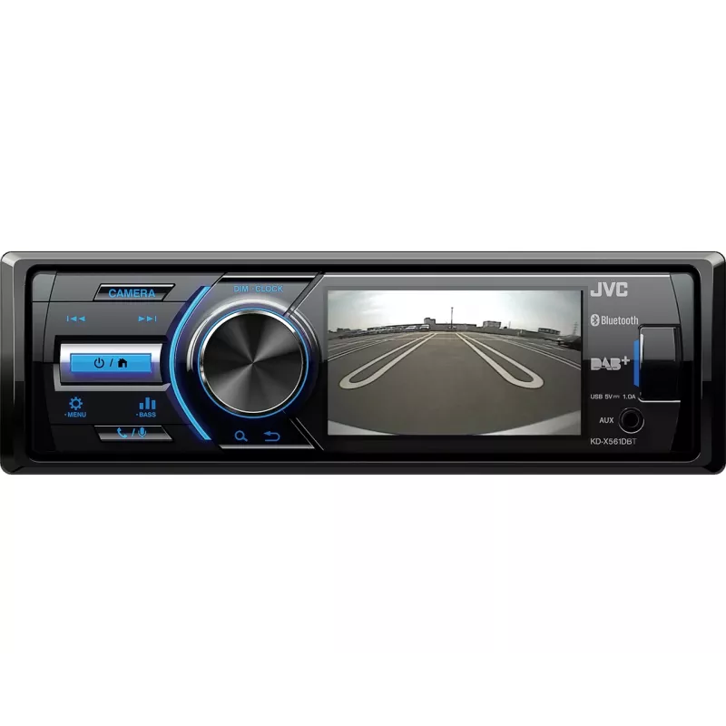 JVC KD-X561DBT automašīnas mediju uztvērējs Melns, Zils 180 W Bluetooth