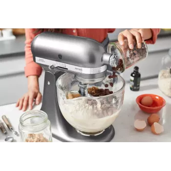 Stāvmaisītājs KITCHENAID ARTISAN 5KSM185PS — 300 W, 4,8 L nerūsējošā tērauda bļoda, 10 ātrumi, sudraba
