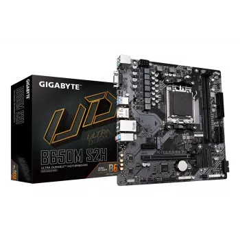 GIGABYTE B650M S2H mātesplate - AMD Ryzen 9000 sērijas CPU, 5+2+2 fāžu VRM, līdz 6400MHz DDR5 (OC), 1xPCIe 4.0 M.2, GbE LAN, USB 3.2 Gen 1