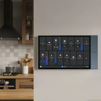 Shelly Wall Display XL viedās mājas vadības panelis, 10,1 collu kapacitatīvs skārienekrāns, 1280x752, 4 kodolu, 2 GB RAM, 16 GB, Android 11, Wi-Fi 6, Bluetooth 5.4, 100-240V, pelēks