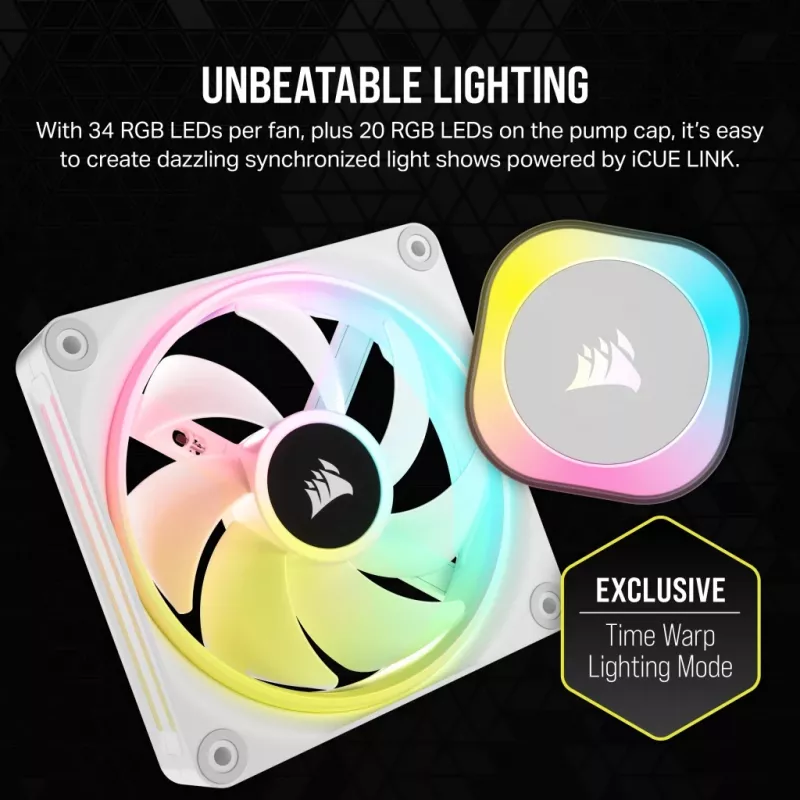 CORSAIR CPU dzesētājs - Icue Link H100I RGB Aio šķidruma dzesētājs - Balts