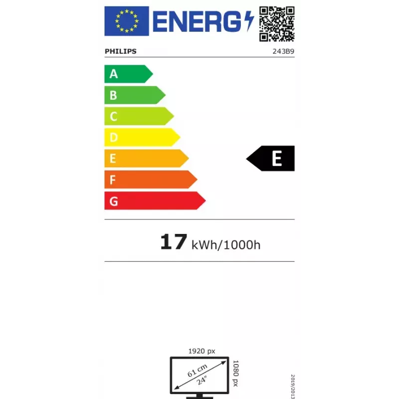 Philips B Line 243B9/00 datora monitors 60,5 cm (23,8 collu) 1920 x 1080 pikseļi Full HD LED Melns
