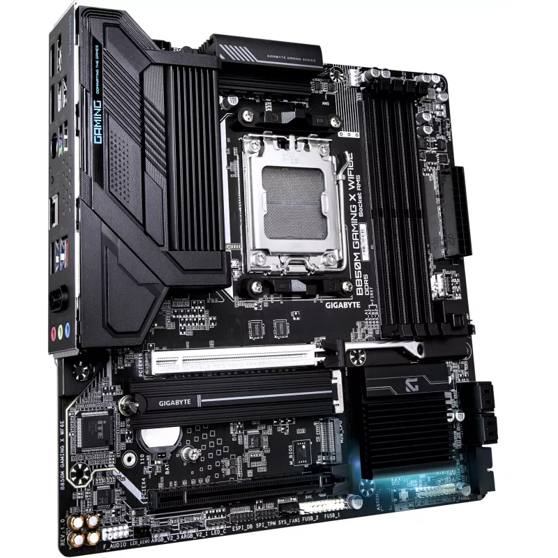 GIGABYTE B850M GAMING X WIFI6E mātesplate - AMD Ryzen 9000 sērijas CPU, 10+2+2 fāžu digitālais VRM, līdz 8200MHz DDR5 (OC), 1xPCIe 5.0 + 1xPCIe 4.0 M.2, 2.5LAN, WIFI 6E, USB 3.2 Gen 2