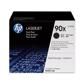 HP 90X 2 iepakojums augstas ienesības melns oriģinālā LaserJet tonera kasetne