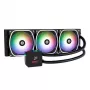 Šķidruma dzesēšanas sistēma ENERMAX Aquafusion II 360 mm, 120 mm ventilatori, 380 W TDP, Melna