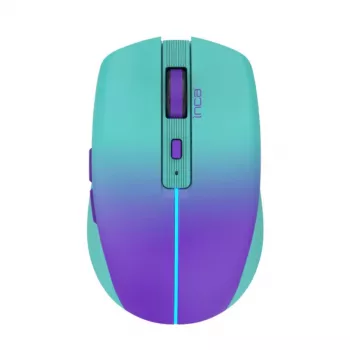INCA IWM-511RM bezvadu pele - RF 2.4 GHz + Bluetooth + USB Type-C - 1600 DPI - 6 pogas - zaļi violeta