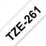 Brother TZE-261 līmlentes kasete, melns uz balta, 3,6 cm x 8 m