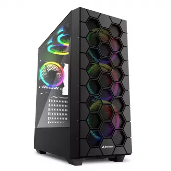 PC korpuss Sharkoon RGB HEX Desktop Melns