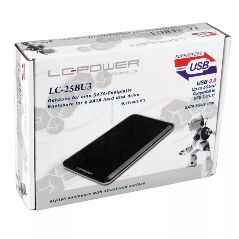 LC-POWER ārējais korpuss cietajam diskam LC-25BU3 - USB 3.0 6,35cm/2,5 collas Melns