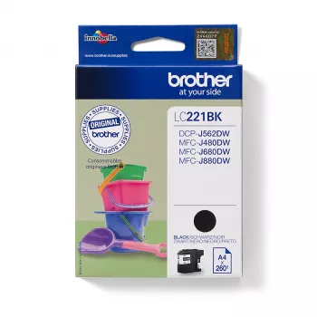 Brother LC221BK oriģinālā melnā tintes kasetne 1 gab.