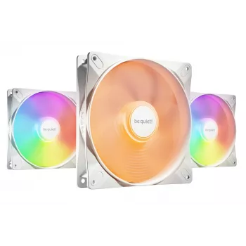 bequiet! LIGHT WINGS LX 140mm PWM 3-Pack Balts — 140×25 mm ventilatori, 1200 RPM, 95 m³/h, RGB LED