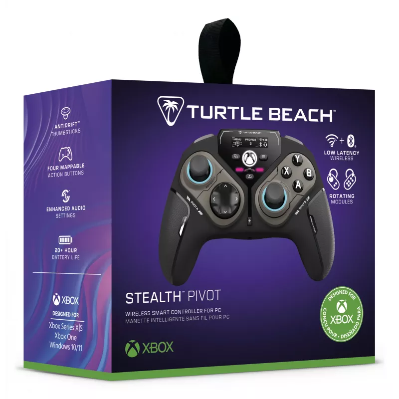 Turtle Beach Stealth Pivot Bezvadu Viedais Spēļu Kontrolieris ar Rotējošiem Moduļiem, Displeja Panelis, Hall-Effect Sviras, Pārprogrammējamas Pogas Windows PC, Xbox Series X/S un Xbox One
