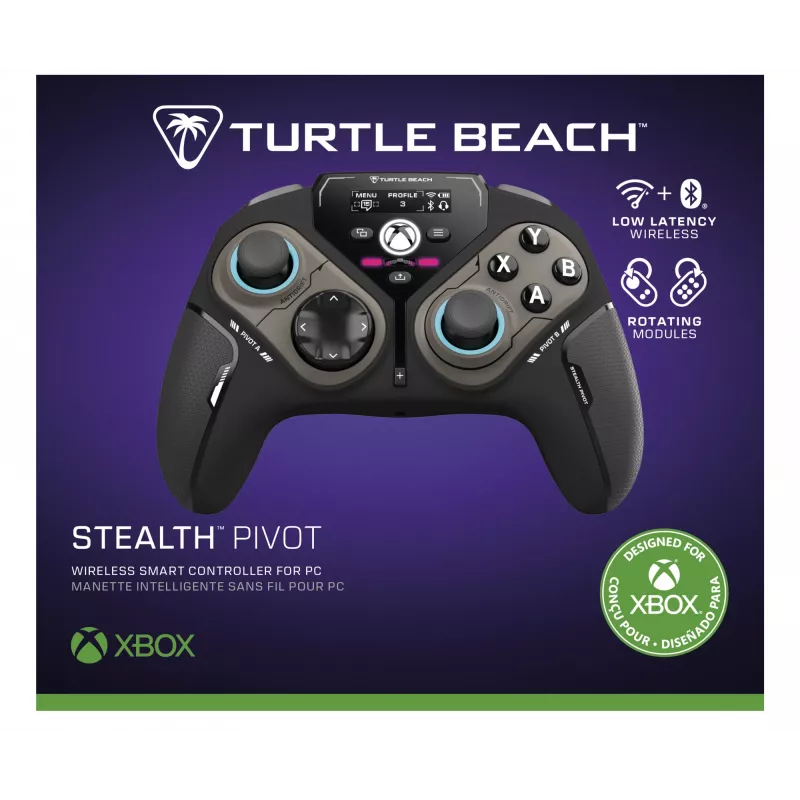 Turtle Beach Stealth Pivot Bezvadu Viedais Spēļu Kontrolieris ar Rotējošiem Moduļiem, Displeja Panelis, Hall-Effect Sviras, Pārprogrammējamas Pogas Windows PC, Xbox Series X/S un Xbox One