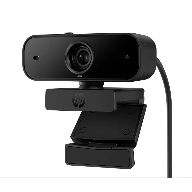 HP 435 FHD tīmekļa kamera (77B10AA) video zvaniem, 2 MP, 1920 x 1080, 30 kadri/s, USB-A 2.0, automātiskais fokuss, privātuma vāciņš, divi mikrofoni, melna