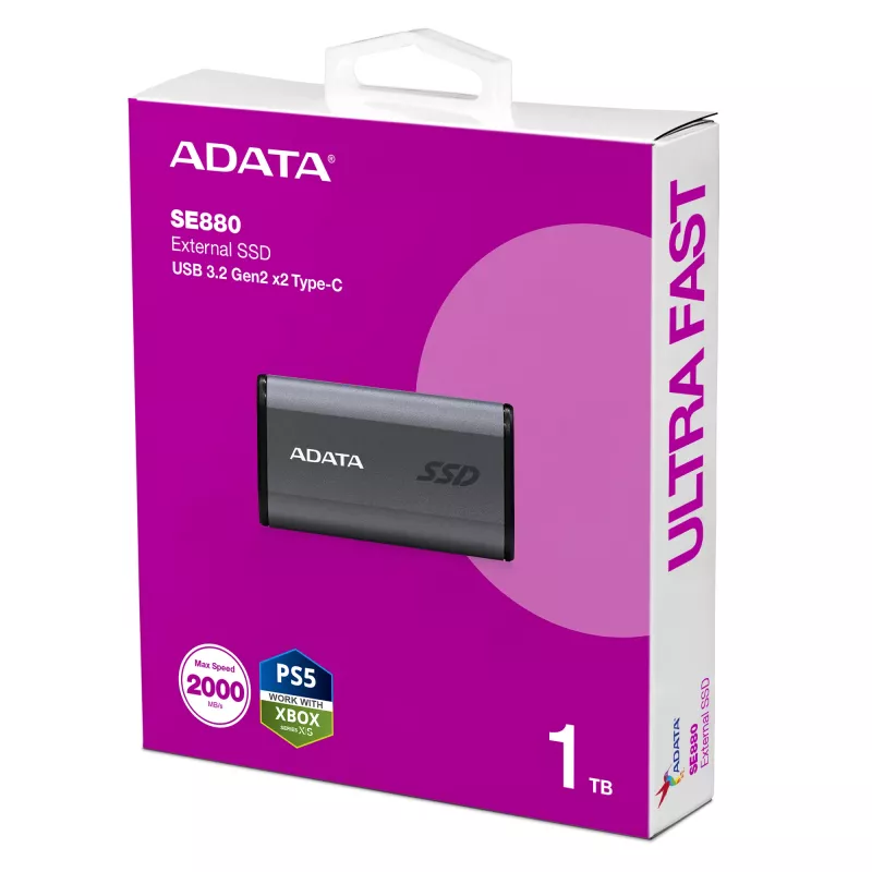 ADATA SE880 1 TB USB Type-C 3.2 Gen 2 (3.1 Gen 2) Pelēks