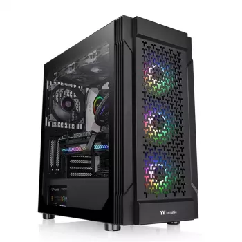 THERMALTAKE Korpusa vidējais tornis - Versa T27 TG ARGB - Melns