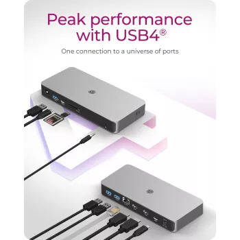 ICY BOX 10-in-1 USB4 Type-C Dockingstacija ar divkāršu video izvadi