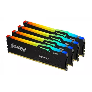 Kingston FURY Beast 128GB (4x32GB) DDR5 5200MHz CL40 RGB atmiņas komplekts