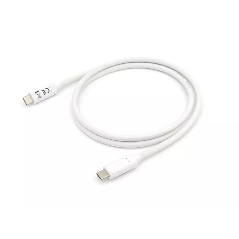 Equip USB 3.2 Gen 1 Type-C uz C kabelis, vīrs/vīrs, 1 m, balts