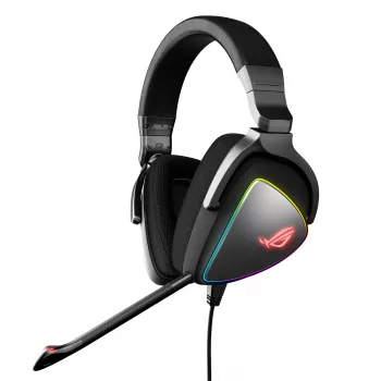 ASUS ROG Delta vadu spēļu austiņas, loka dizains, melnas