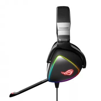 ASUS ROG Delta vadu spēļu austiņas, loka dizains, melnas