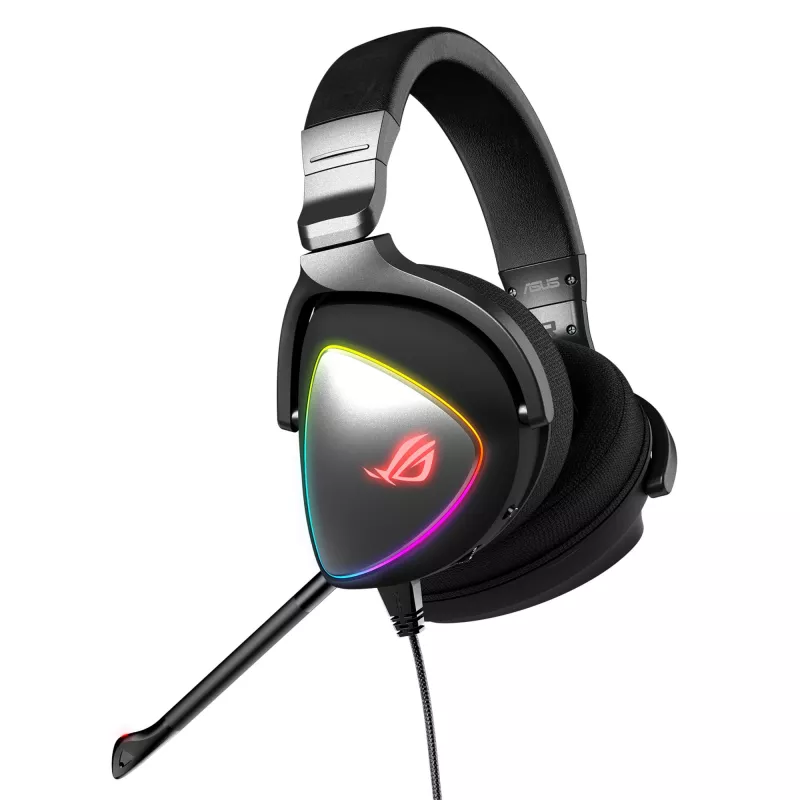 ASUS ROG Delta vadu spēļu austiņas, loka dizains, melnas