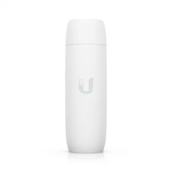 PoE adapteris UBIQUITI UACC-ADAPTER-POE-USBC — 48V ieeja, 5V 0.25A izeja, kompakts 30.4×30.4×95mm, balts