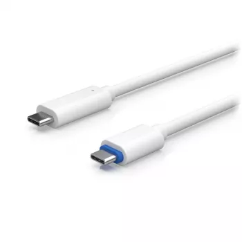 PoE adapteris UBIQUITI UACC-ADAPTER-POE-USBC — 48V ieeja, 5V 0.25A izeja, kompakts 30.4×30.4×95mm, balts