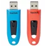 WESTERN DIGITAL SanDisk Cruzer Ultra - 64 GB USB zibatmiņa - USB 3.0 - Sarkana, divu iepakojums