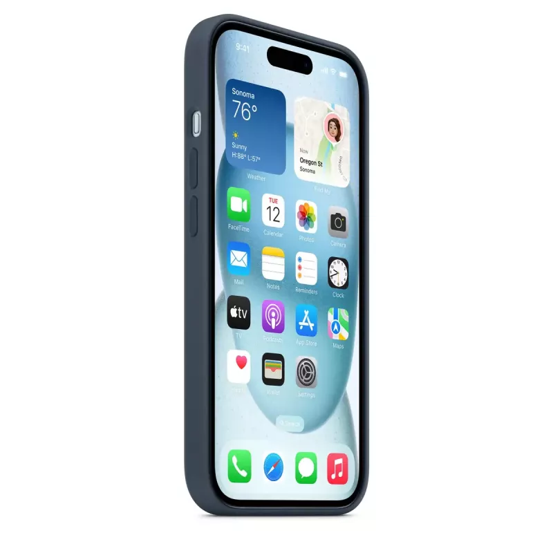 Apple iPhone 15 Silikona Maciņš ar MagSafe Storm Blue